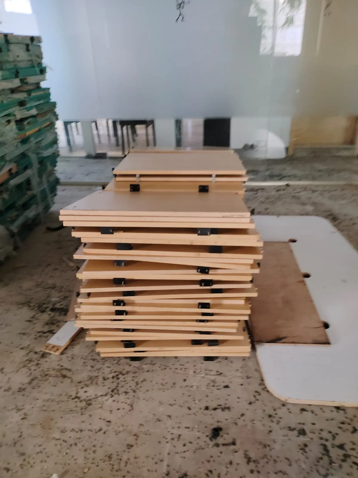 Dismantled wiring networks sorted clearly for an office shifting services OMR project.